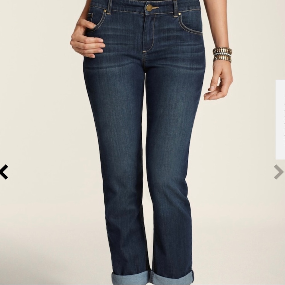 CHICO’S PLATINUM DENIUM BOYFRIEND JEANS